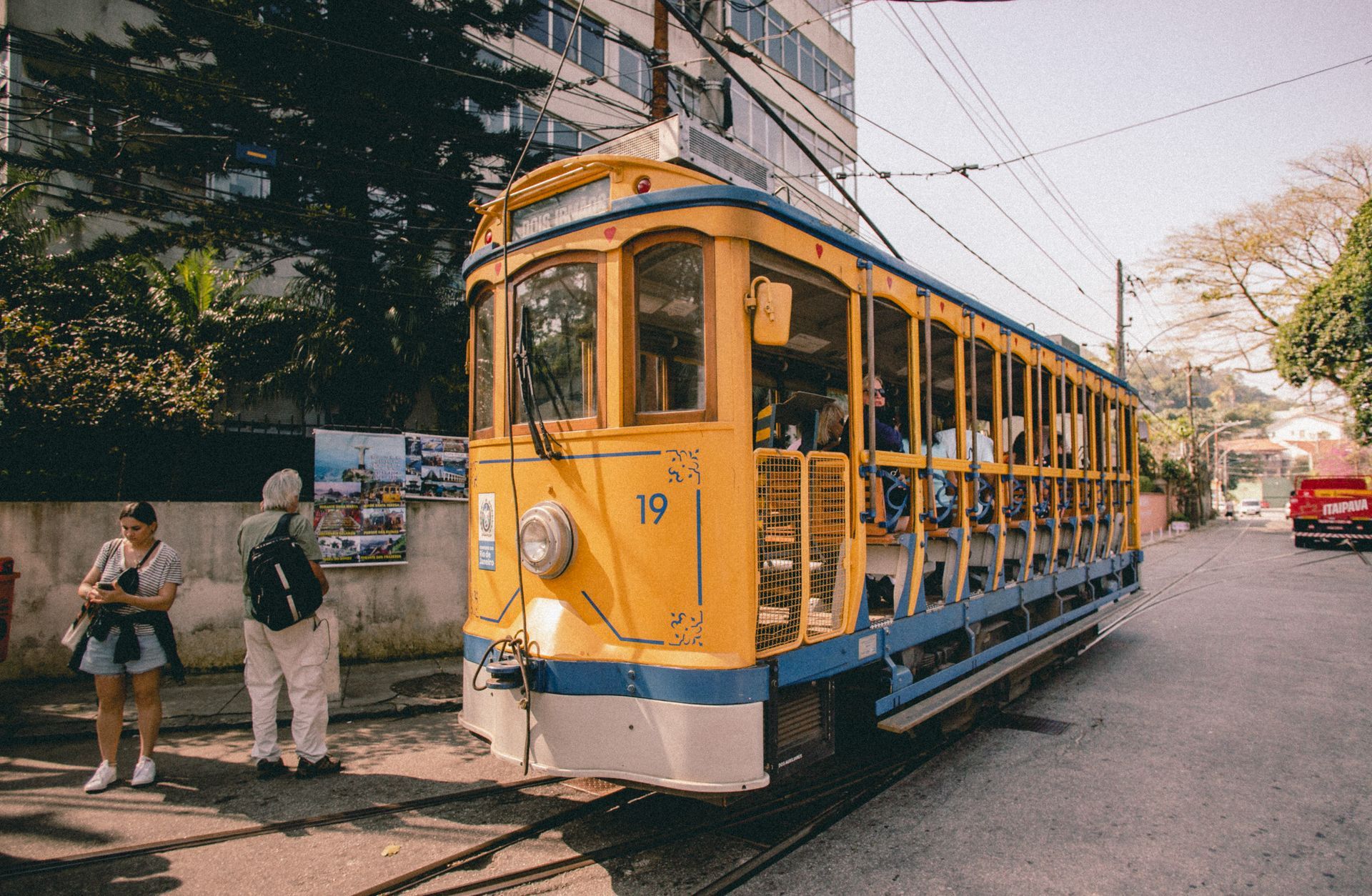 Bondinho, célèbre tramway jaune de Santa Teresa à Rio de Janeiro au Brésil